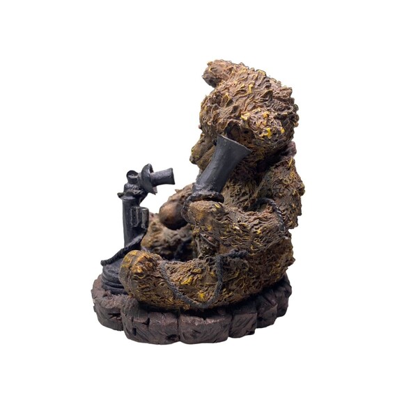 Bear Figurine Holding A Vintage Candlestick Telephone - Picture 3 of 8